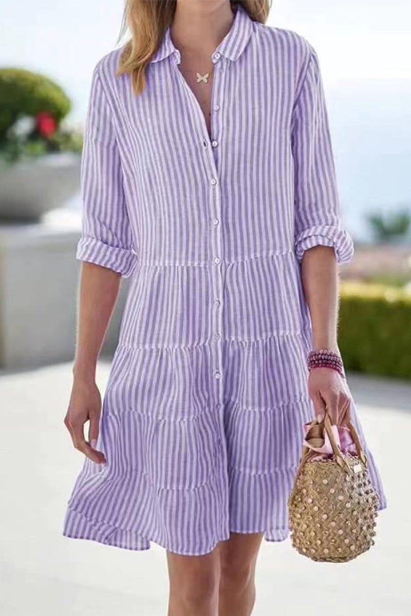 Lily - elegant shirt dress with turndown collar