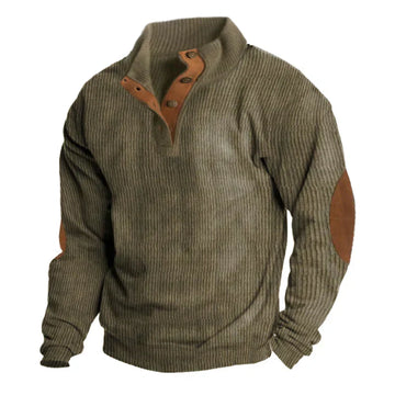 Men's sweater with suede elbow patches