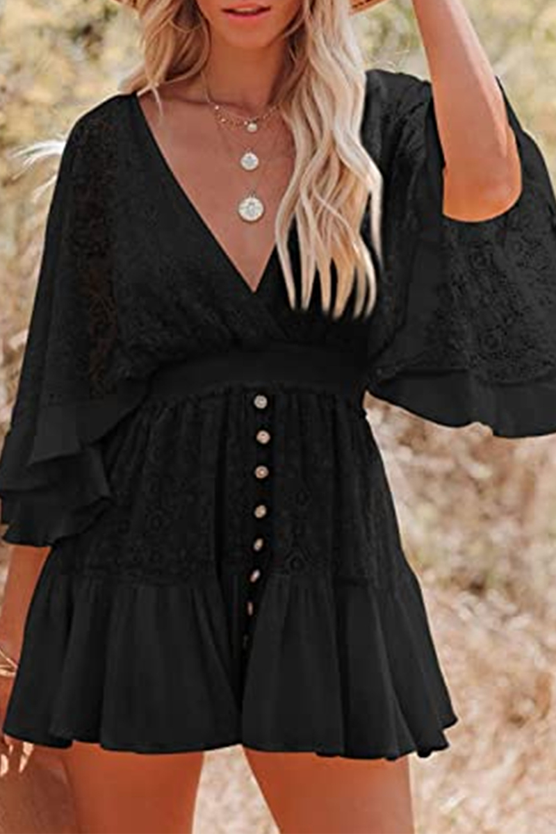 Ara - Casual V-Neck Lace Dress