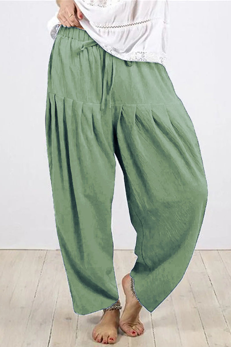 Vivian - casual drawstring loose high waist harem pants