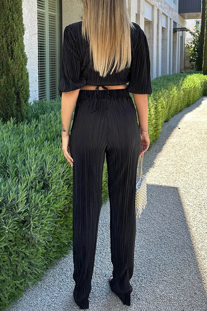 Lydia - women pleated tops and pants set