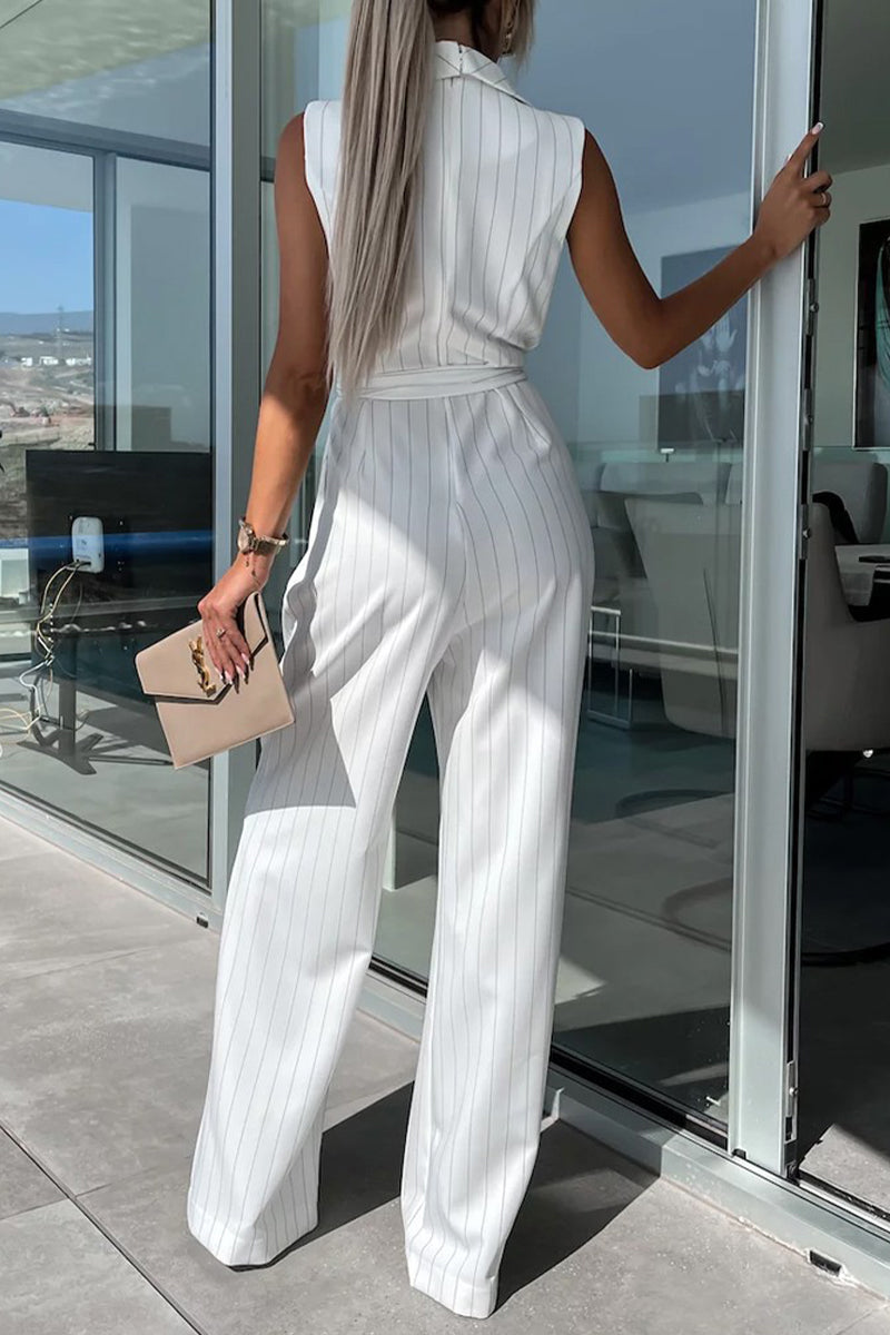 Fiona - straight lace-up high waist jumpsuits