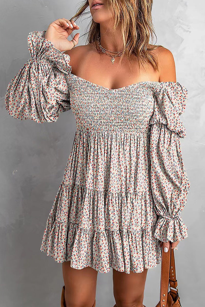 Camille - floral off the shoulder printed dress