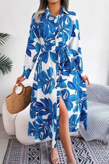 Mira - elegant floral long skirt wrap dress