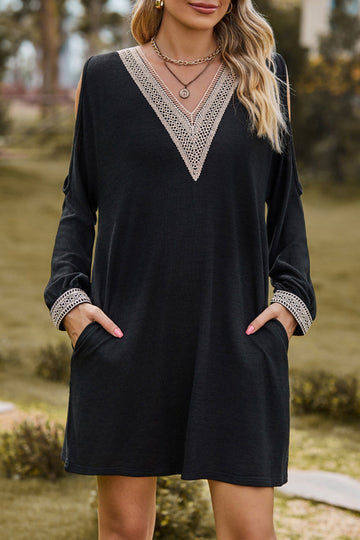 Isabeau - casual lace v neck dress