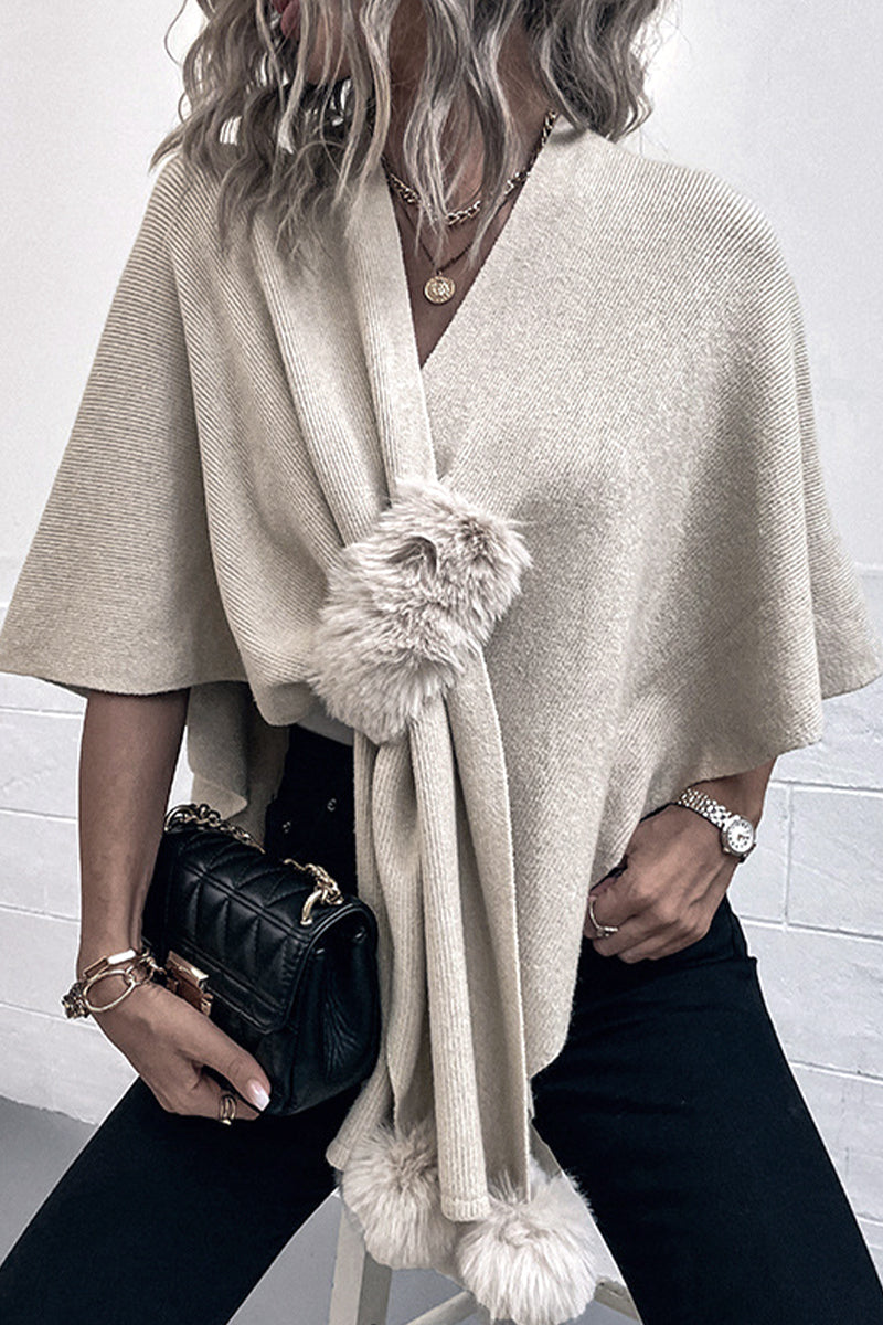Elara - stylish v-neck cape shawl
