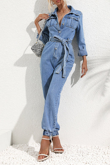 Sari - casual long sleeve denim jumpsuits