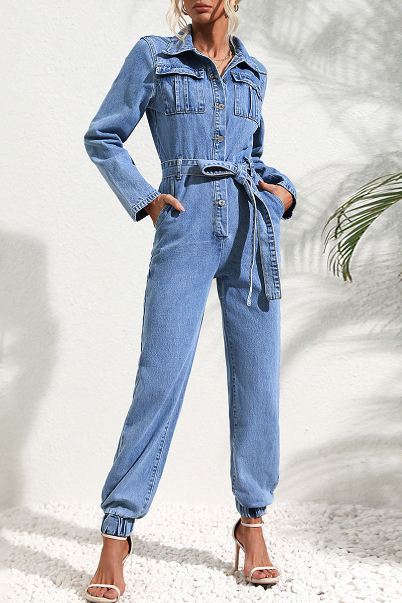 Sari - casual long sleeve denim jumpsuits