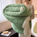 Plush Fleece Sherpa-Trim Throw Blanket
