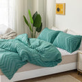 Plush Tufted Chevron Duvet Cover