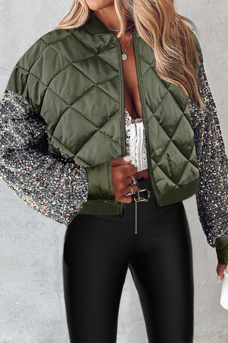 Roxana - quilted short jacket with sequin sleeves