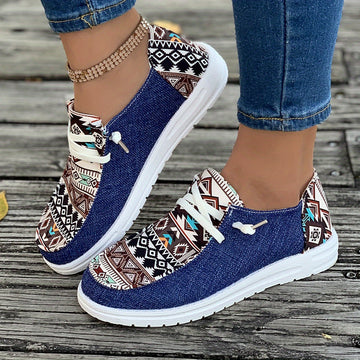 Lena - blue ethnic sneakers for summer