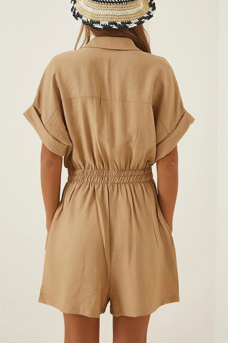 Nola - simple turndown collar loose romper