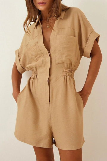 Nola - simple turndown collar loose romper