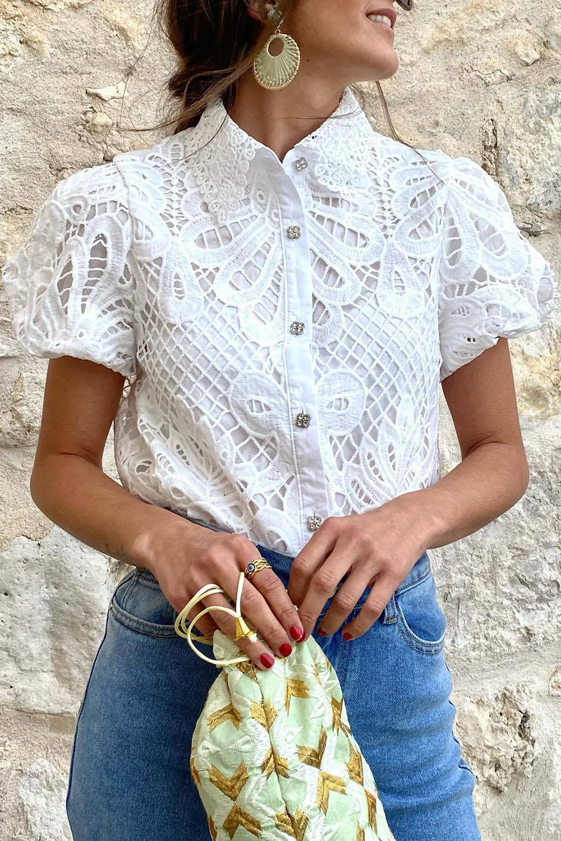 Paisley - vintage embroidered lace blouse