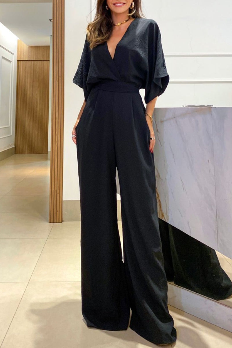 Alaia - V-Neck Loose Jumpsuits