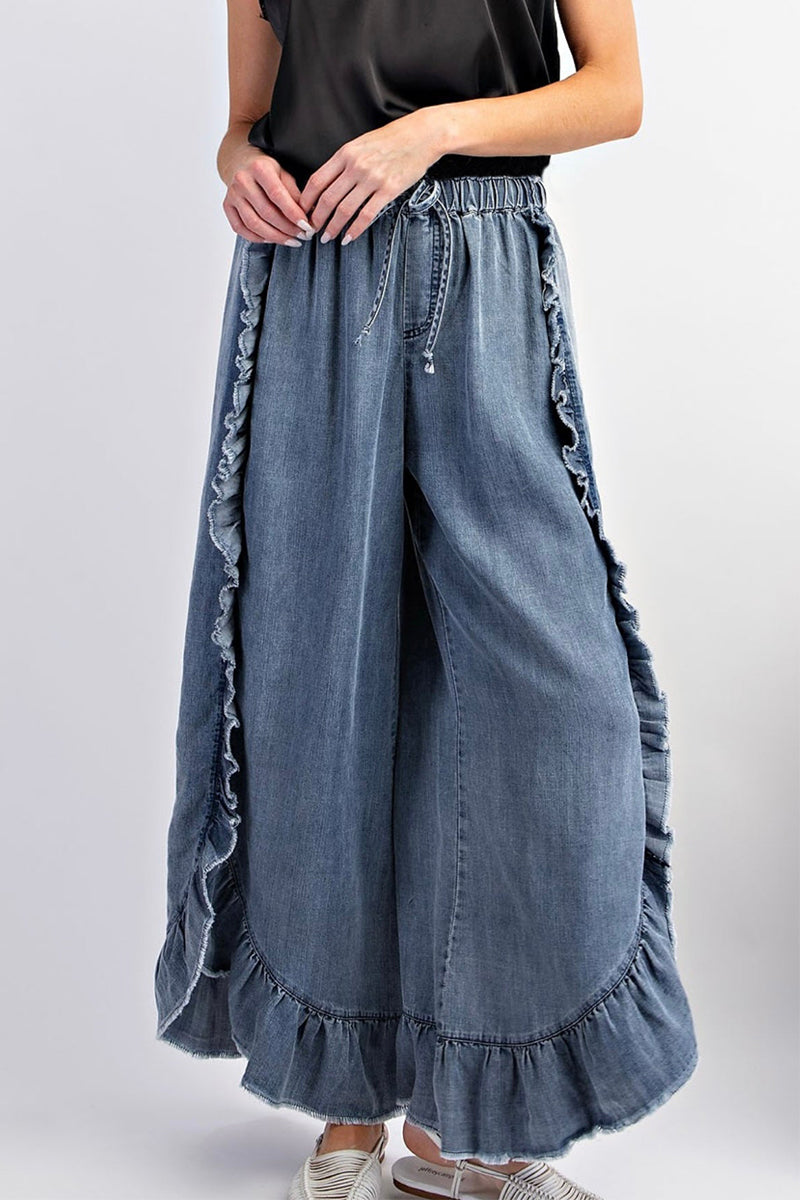 Sia -  ruffled high waist loose denim jeans