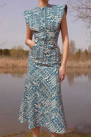 Ezra - Elegant Floral Sleeveless Dress