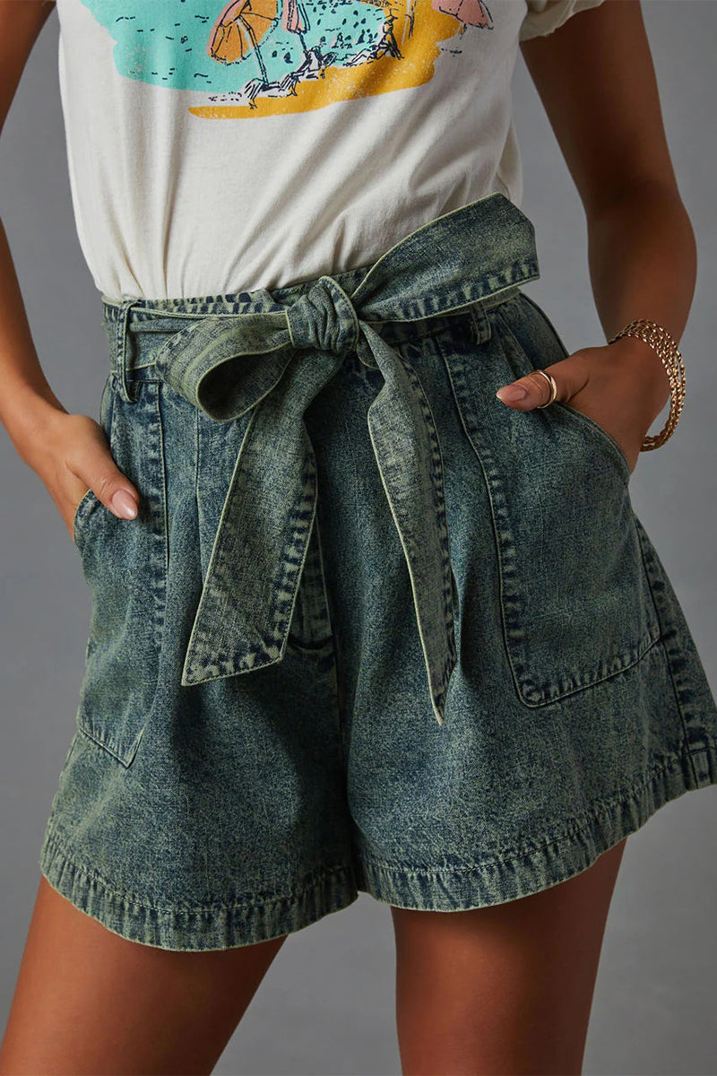 Morgan - High Waist Denim Shorts