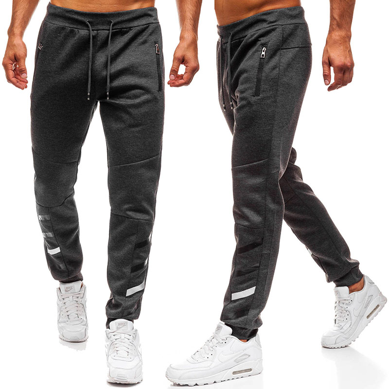 Men's autumn trousers with zipper pockets