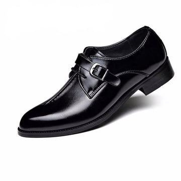 Men's black monk strap dress shoes