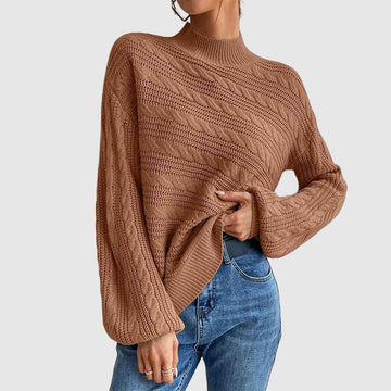 Katelynn - loose round neck cable knit sweater