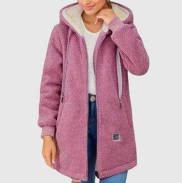 Women's warm hooded fleece jacket