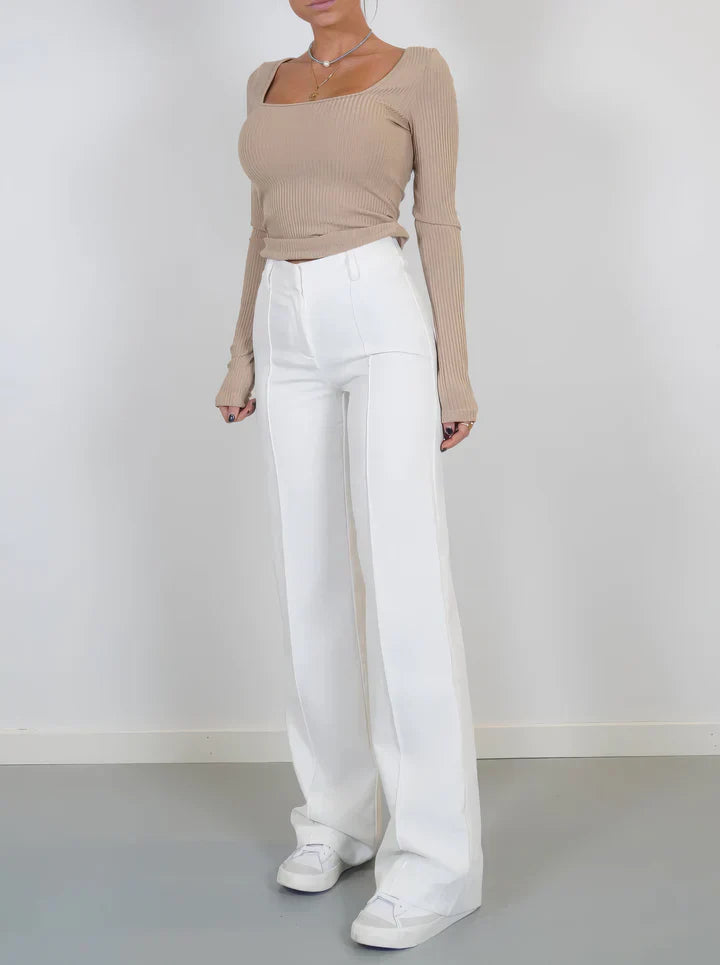 Women's high waist casual straight pants