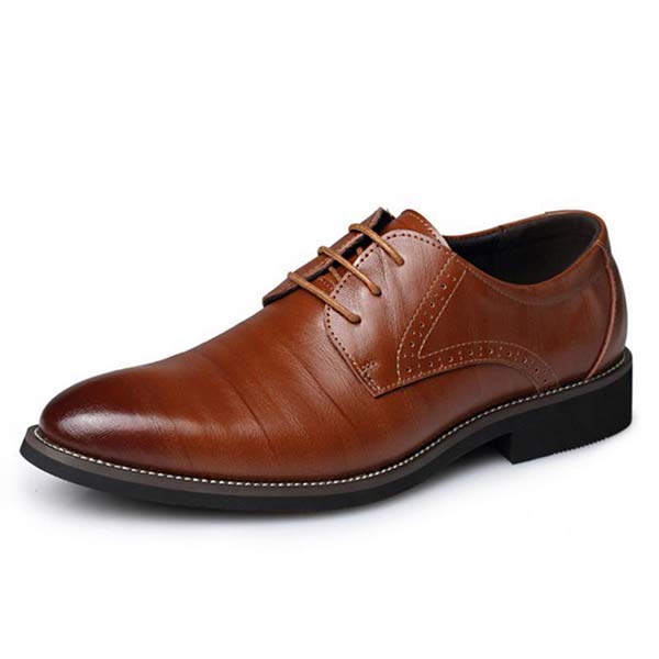 Breathable lace-up pointed business casual shoes for men