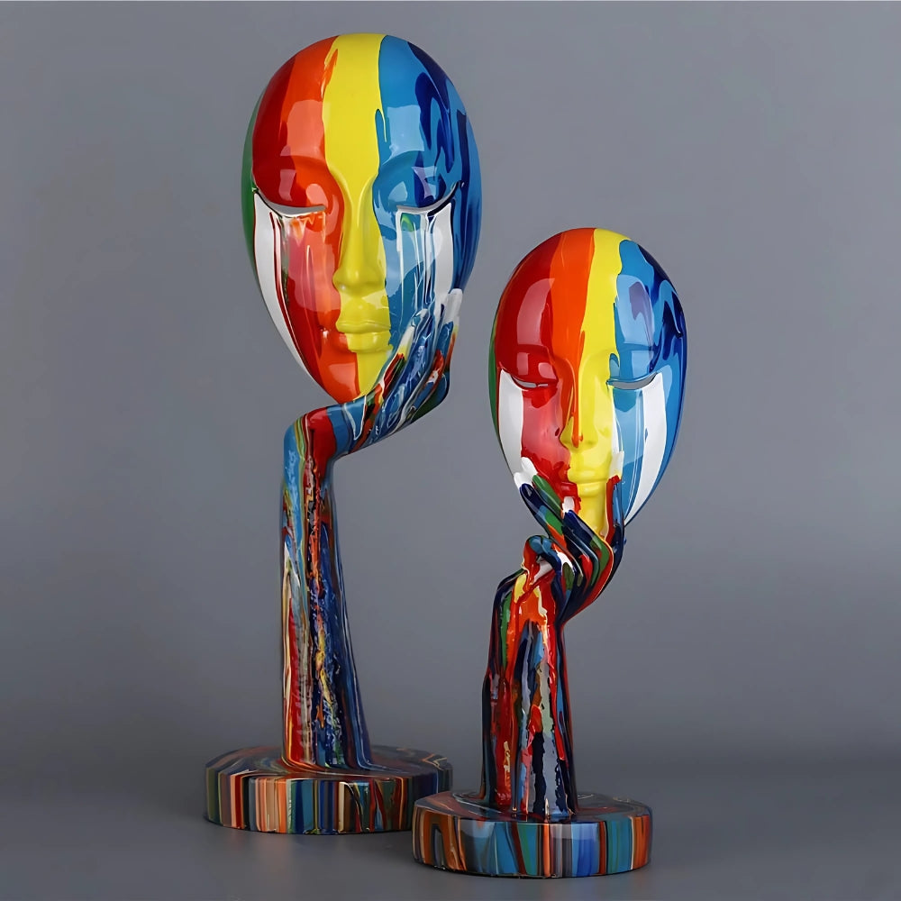 High Gloss Resin Thinker Head Decorative Sculpture