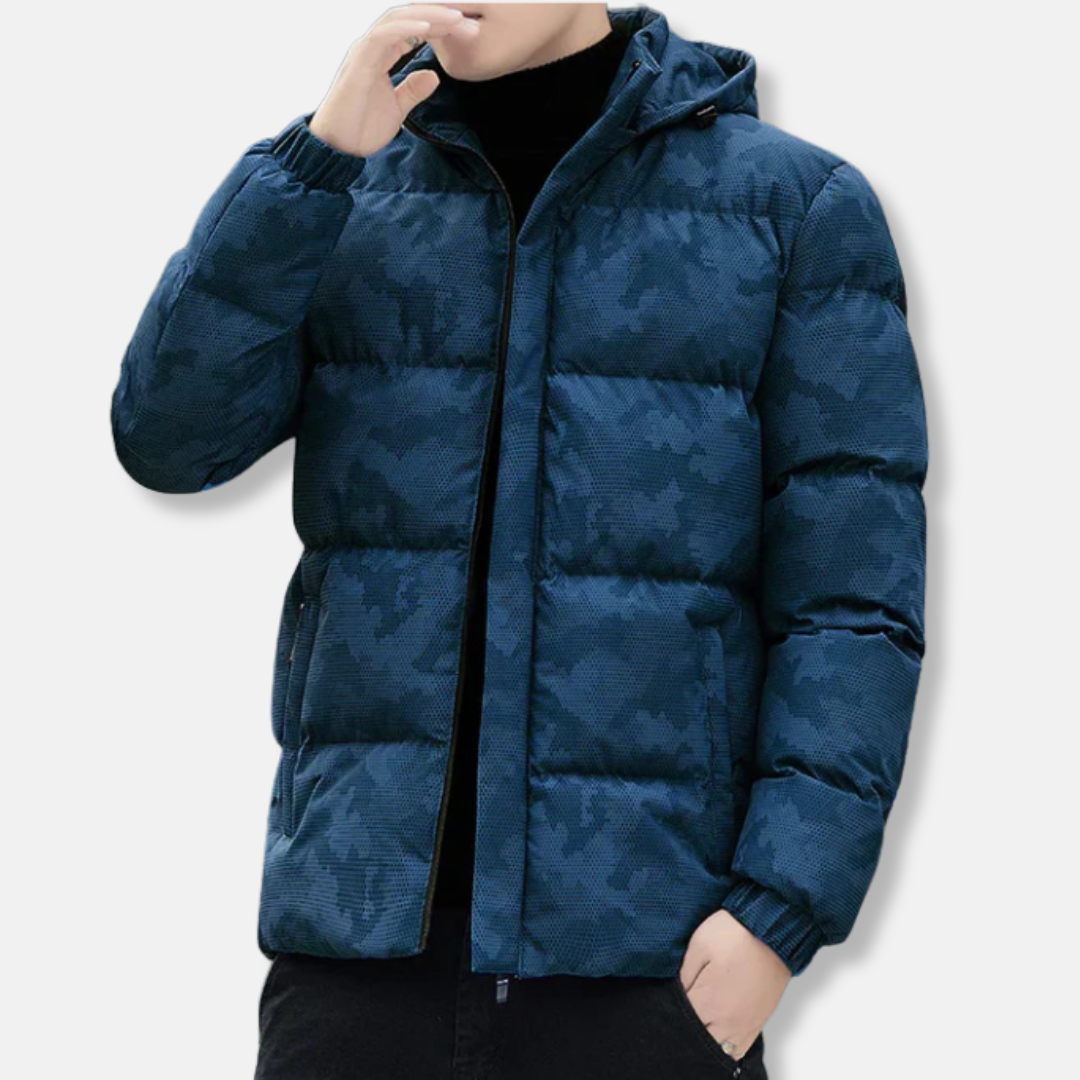 Oliver Camouflage Puffer Jacket | Hooded Casual Puffer Jacket