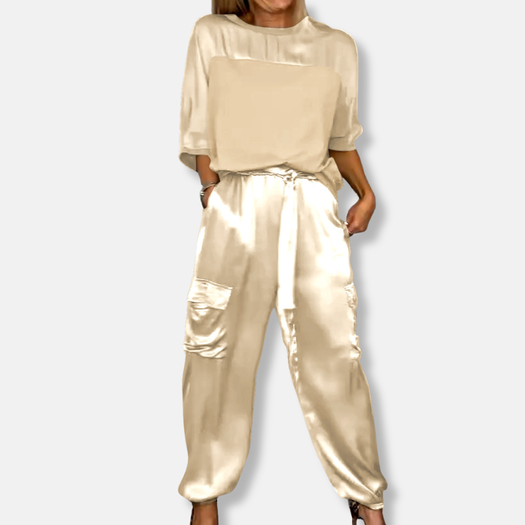 Isla Satin Two-Piece Set | Relaxed Fit Casual Set