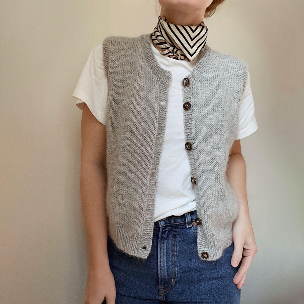 Women's soft knit button-up vest