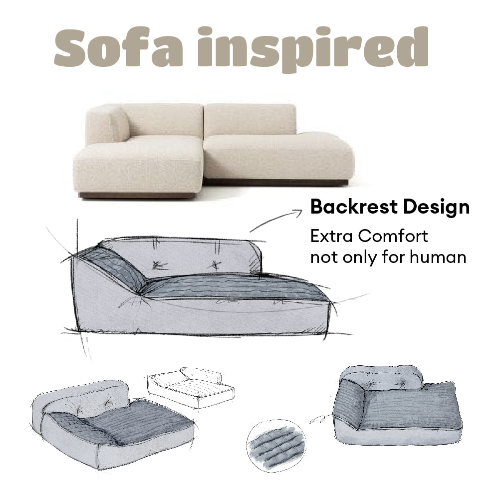 Ribbed Bolstered Pet Bed