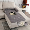 Minimalist Quilted Bolstered Pet Sofa Protector