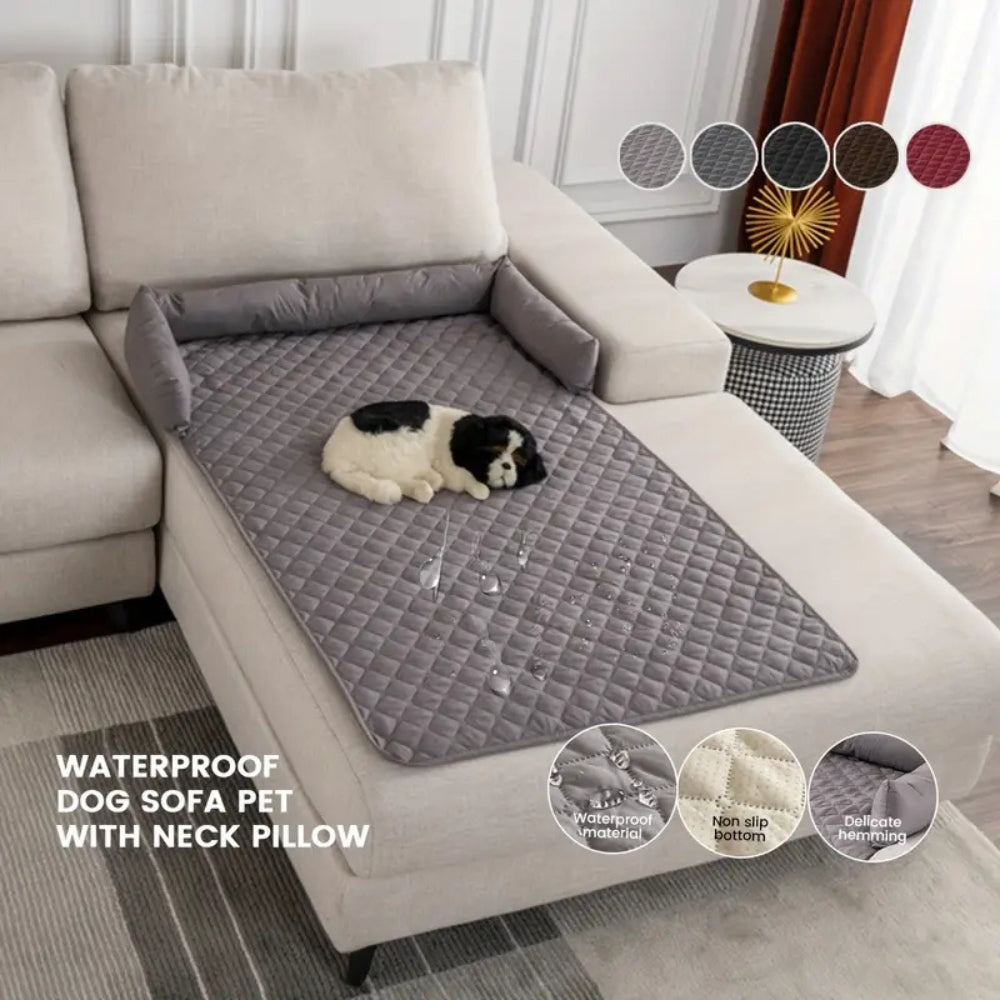 Minimalist Quilted Bolstered Pet Sofa Protector