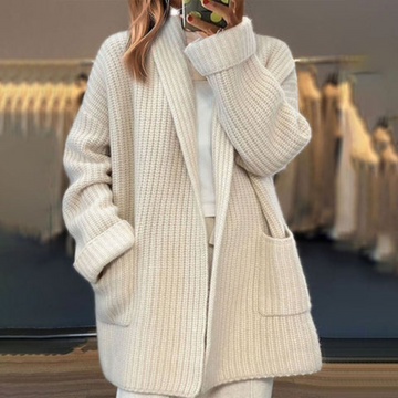 Women's thick knitted cardigan