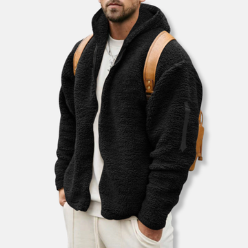 Theodore Fleece Hooded Jacket | Relaxed Fit Hip-Length Jacket