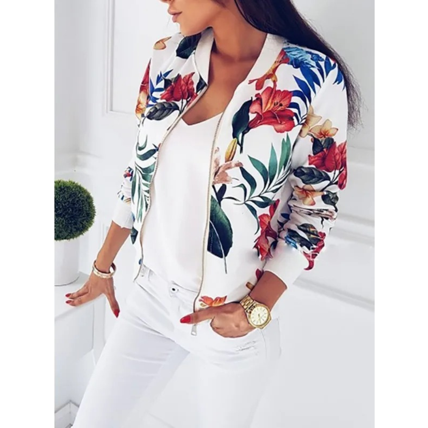 Bella - floral print bomber jacket for a fresh look