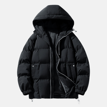 Men’s Puffer Jacket – Oversized Fit – Quilted Warmth – Hooded – Water-Resistant