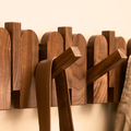 Walnut Wood Metal Rod Wall Hook Rack