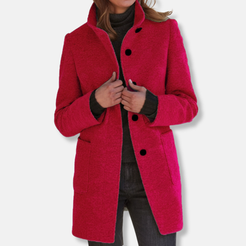 Women's casual button closure coat
