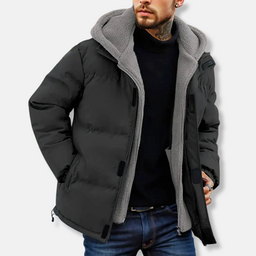 Theodore Quilted Hooded Puffer Jacket | Fleece-Lined Relaxed Fit Jacket