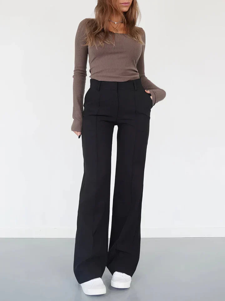 Women's high waist casual straight pants