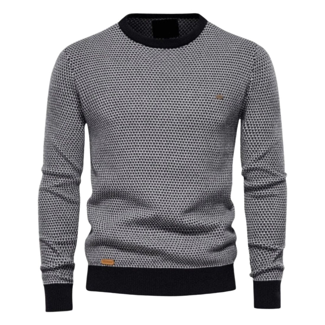 Casual slim fit long sleeve crew neck knitted sweater for men