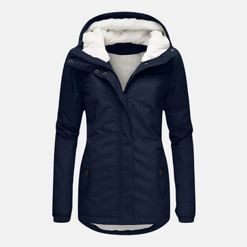 Lydia Hooded Parka | Fleece Lined Button Front Parka