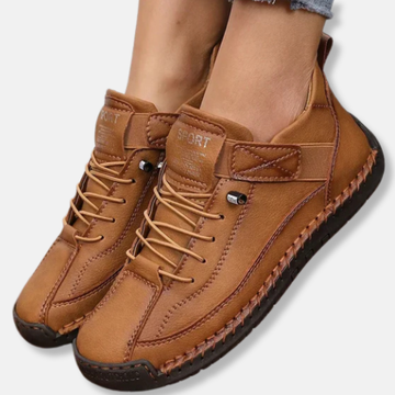 Women’s Mid-Calf Boots – Lace-Up Design – Anti-Slip Sole – Padded Ankle Support