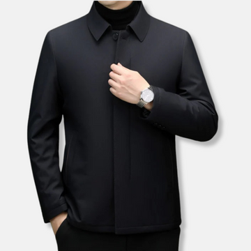 Men’s Jacket – Regular Fit – Insulated Smooth Texture – Point Collar – Button Closure