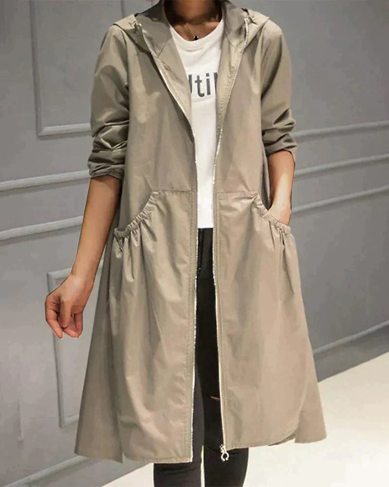 Women's hooded long jacket