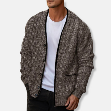 Men’s Cardigan - Wool - Relaxed Fit - V-Neck - Button Front